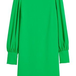 SOLD H&M Puff Sleeve green Shift Dress